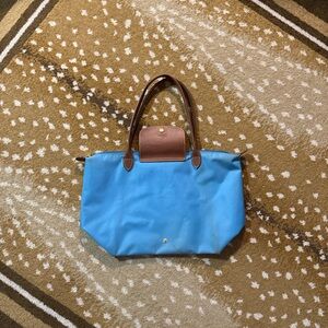 Longchamp large Le Pilage Blue Tote, used and loved